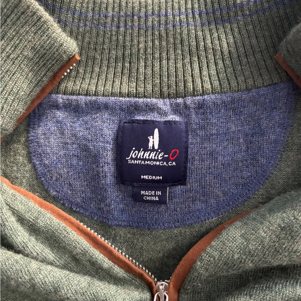 Johnnie-O Mens Raynor Merino 1/4 Zip Sweater, Moss US Size M - Picture 3 of 7